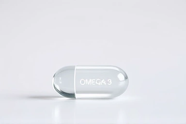 Pristine omega-3 capsule, highlighting freshness and quality.